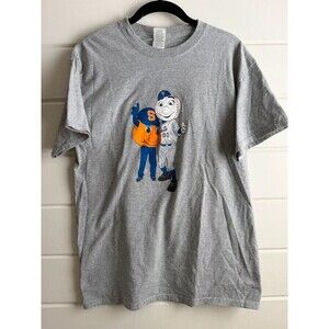 Syracuse Mets Theme Night T-Shirt Size M Gray Gildan Heavy Cotton Dual Mascot